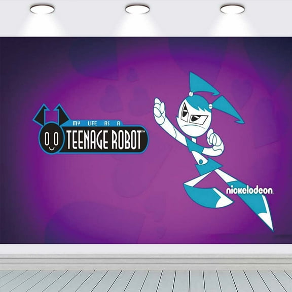 My Life as a Teenage Robot Backdrop Banner Party Supplies Poster Movie Theme Background for Photography Birthday Decorations