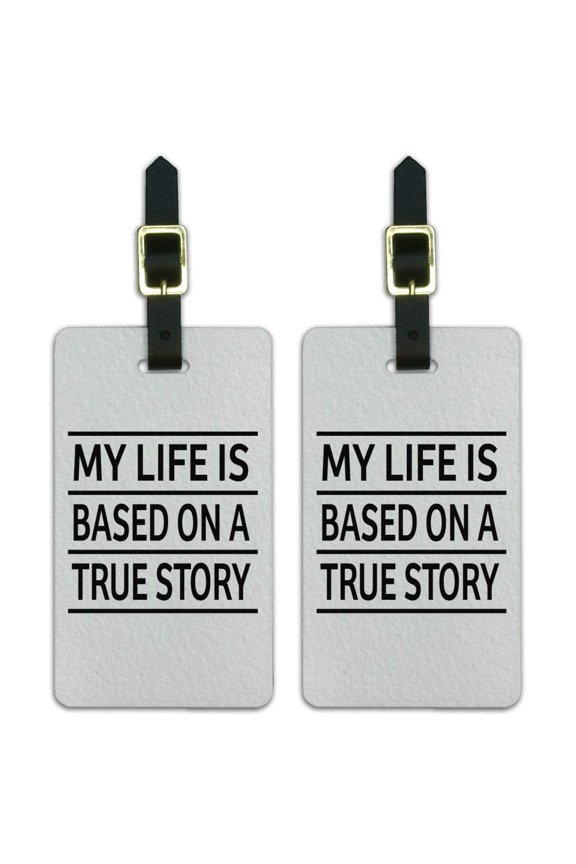 My Life is Based on a True Story Luggage ID Tags Suitcase Carry-On Cards - Set of 2