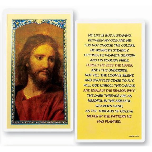 My Life is But a Weaving Laminated Catholic Prayer Holy Card with Prayer on Back, Pack of 25