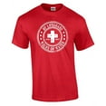 thumbnail image 1 of My Lifeguard Walks On Water Circle Design Christian Tee-Red-Small, 1 of 4