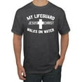 thumbnail image 1 of My Lifeguard Walks on Water Jesus Christ Bible | Mens Inspirational/Christian Graphic T-Shirt, Heather Black, Medium, 1 of 3