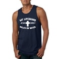 thumbnail image 1 of My Lifeguard Walks on Water Jesus Christ Bible | Mens Inspirational/Christian Graphic Tank Top, Navy, Small, 1 of 3
