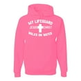 thumbnail image 1 of My Lifeguard Walks on Water Jesus Christ Bible | Mens Inspirational/Christian Hooded Sweatshirt Graphic Hoodie, Neon Pink, Large, 1 of 3