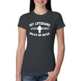 thumbnail image 1 of My Lifeguard Walks on Water Jesus Christ Bible | Womens Inspirational/Christian Slim Fit Junior Tee, Dark Grey, Medium, 1 of 3
