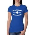 thumbnail image 1 of My Lifeguard Walks on Water Jesus Christ Bible | Womens Inspirational/Christian Slim Fit Junior Tee, Royal, X-Large, 1 of 3