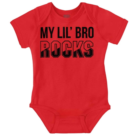 My Lil Bro Rocks Cute Brother Romper Boys or Girls Infant Baby Brisco Brands 12M