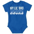 thumbnail image 1 of My Lil Bro Rocks Cute Brother Romper Boys or Girls Infant Baby Brisco Brands 12M, 1 of 6