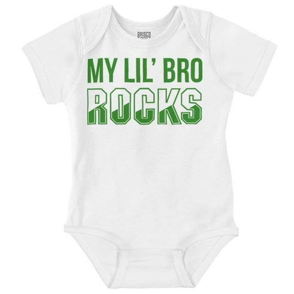 My Lil Bro Rocks Cute Brother Romper Boys or Girls Infant Baby Brisco Brands 12M