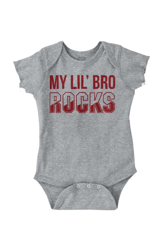 My Lil Bro Rocks Cute Brother Romper Boys or Girls Infant Baby Brisco Brands 18M