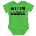thumbnail image 1 of My Lil Bro Rocks Cute Brother Romper Boys or Girls Infant Baby Brisco Brands NB, 1 of 6