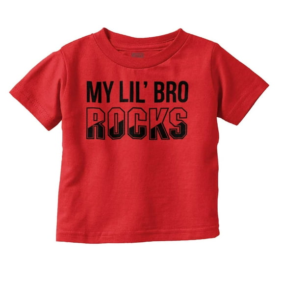 My Lil Bro Rocks Cute Brother Toddler Boy Girl T Shirt Infant Toddler Brisco Brands 12M