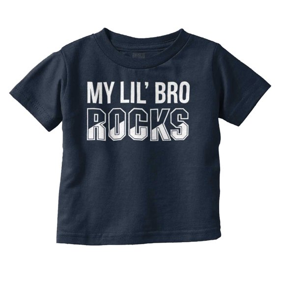My Lil Bro Rocks Cute Brother Toddler Boy Girl T Shirt Infant Toddler Brisco Brands 12M