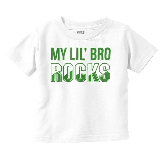 My Lil Bro Rocks Cute Brother Toddler Boy Girl T Shirt Infant Toddler Brisco Brands 24M