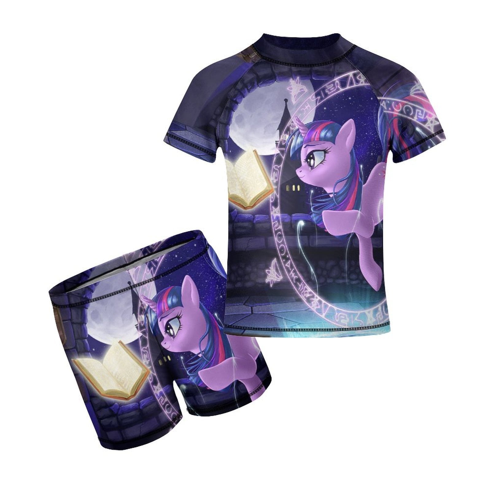 My Lit-tle Pony Boys Two Piece Swimsuit Kids Swimwear Set Short Sleeve ...