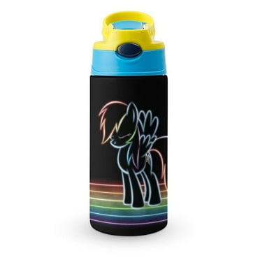 My Lit-tle Pony Kids Water Bottle with Straw Lid 12oz Stainless Steel Insulated Water Reusable Leak Proof Water Bottle for School