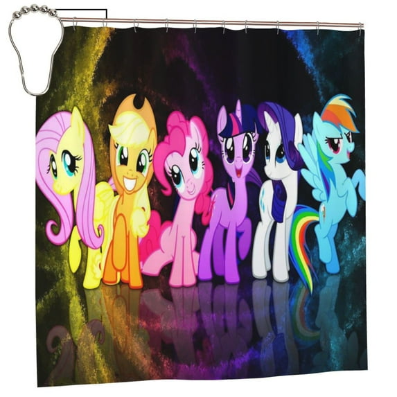 My Lit-tle Pony Shower Curtains for Bathroom, Shower Curtain Sets for Home Decor Waterproof Fabric Bath Curtain with 12 Hooks 72 x72 Inch