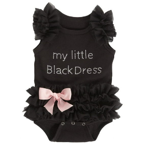 My Little Black Dress Frilled Infant Onesie - By Ganz (0-6 Months)
