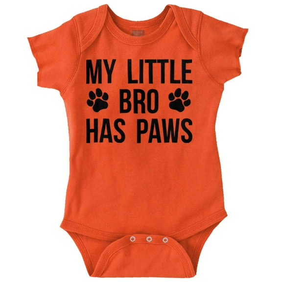 My Little Bro Has Paws Cute Pet Owner Romper Boys or Girls Infant Baby Brisco Brands 12M