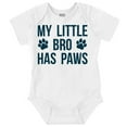 thumbnail image 1 of My Little Bro Has Paws Cute Pet Owner Romper Boys or Girls Infant Baby Brisco Brands 24M, 1 of 6