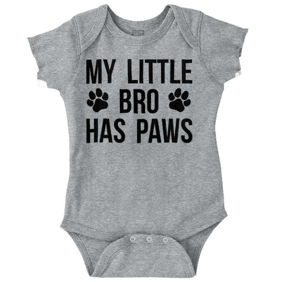 My Little Bro Has Paws Cute Pet Owner Romper Boys or Girls Infant Baby Brisco Brands 24M
