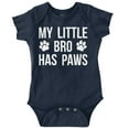 thumbnail image 1 of My Little Bro Has Paws Cute Pet Owner Romper Boys or Girls Infant Baby Brisco Brands 6M, 1 of 6