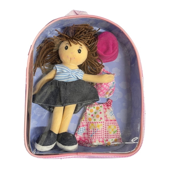 My Little Dream Baby Plush Cloth Rag Doll & Xtra Set of Clothes, Blue Shirt