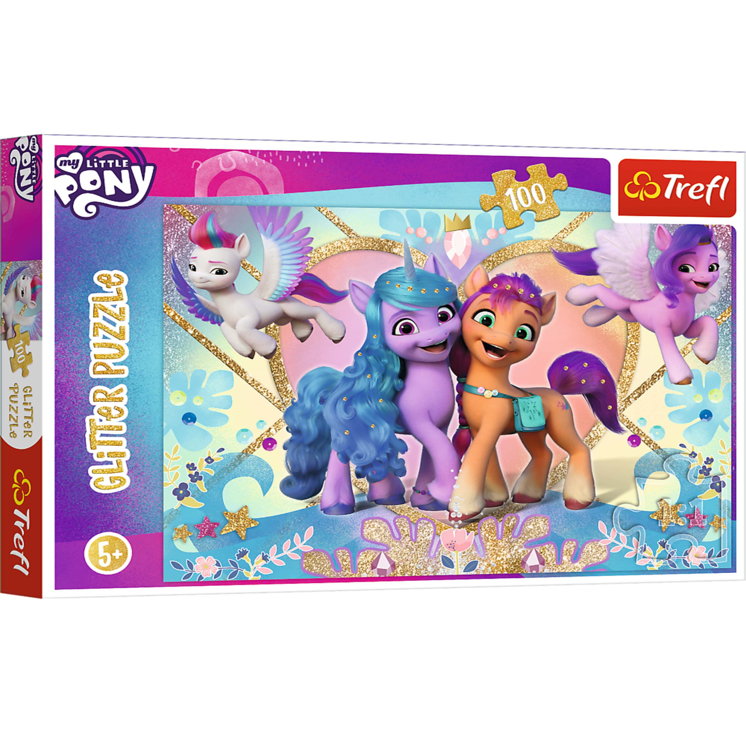 Trefl Red 100 Piece Glitter Puzzle - My Little Pony - Glitter Ponies ...