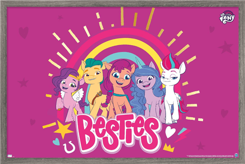 My Little Pony 2 - Besties Wall Poster, 14.725" x 22.375", Framed