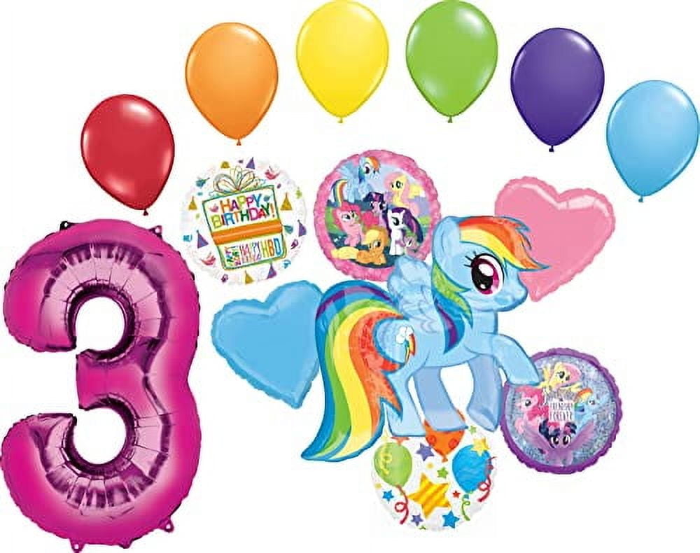 MAYFLOWER PRODUCTS My Little Pony 3rd Birthday Party Supplies Adventure and Friendship Forever Balloon Bouquet Decorations