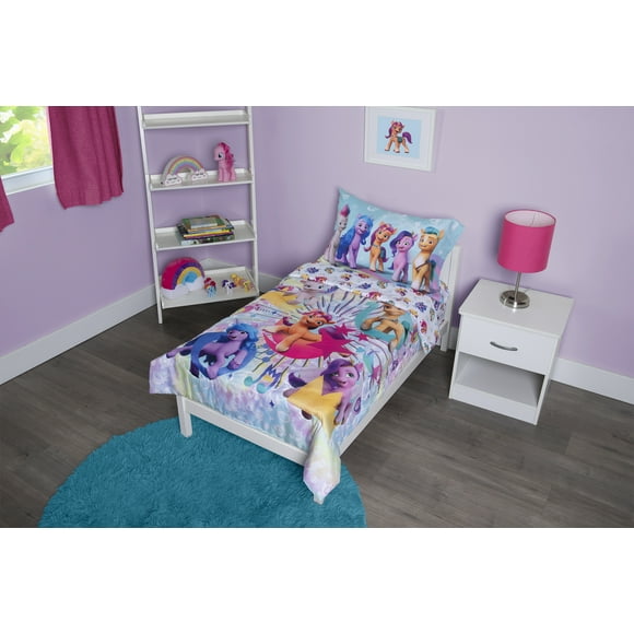 My Little Pony 4-Piece Toddler Bedding Set, Ponies Unite, Purple