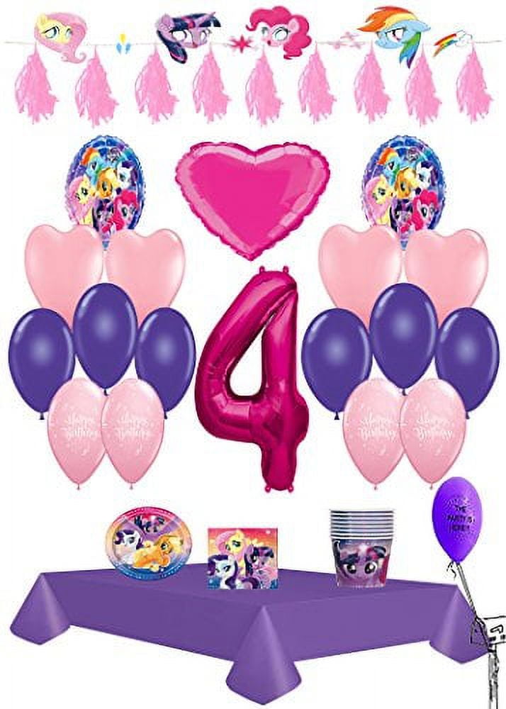 PARTYSUPPLYBYSPURSGRL My Little Pony 4th Birthday Ultimate Party Pack 61pc