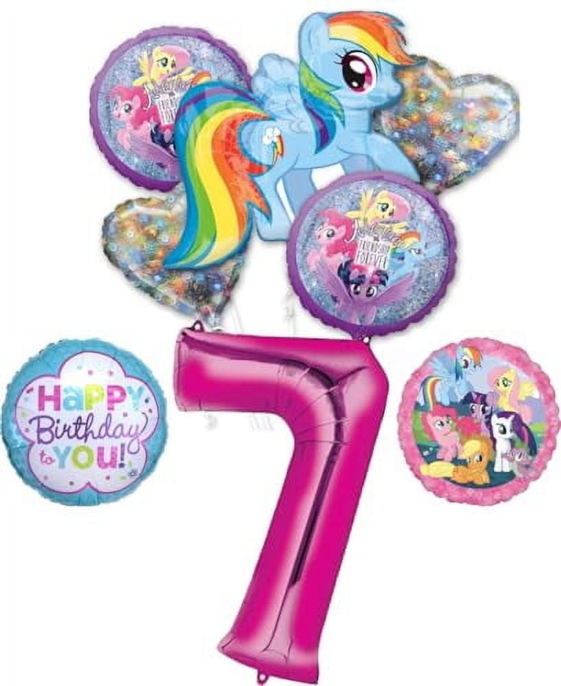 My Little Pony 7th Birthday Party Supplies Rainbow Dash Balloon Bouquet Decorations