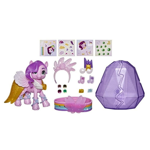 My Little Pony: A New Generation Movie Crystal Adventure Princess Petals - 3-Inch Pink Pony Toy, Surprise Accessories