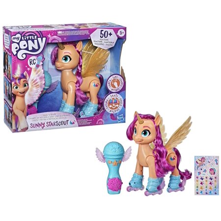 My Little Pony: A New Generation Movie Sing 'N Skate Sunny Starscout - Interactive 9-Inch Remote Control Toy with 50 Reactions, Lights