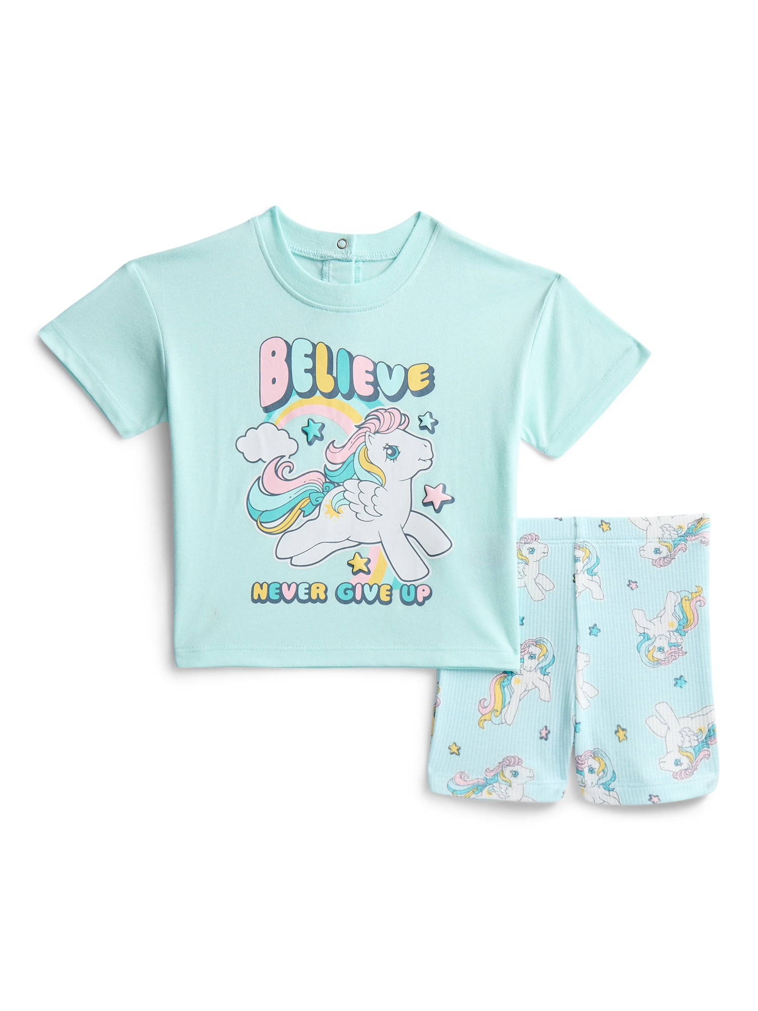 My Little Pony Baby Girls Graphic Tee and Bike Shorts Set, 2-Piece, Sizes 0/3M-24M