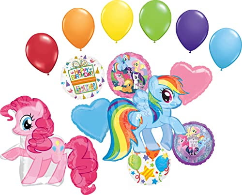 MAYFLOWER PRODUCTS My Little Pony Birthday Party Supplies Pinkie Pie and Rainbow Dash Adventure and Friendship Forever Balloon Bouquet Decorations