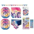thumbnail image 1 of My Little Pony Birthday Supplies Bundle includes 16 Dessert Cake Paper Plates 7", 16 Paper Napkins, 1 Plastic Table Cover 54" x 84", 1 Happy Birthday Banner, 1 Dinosaur Sticker Sheet, 1 of 4