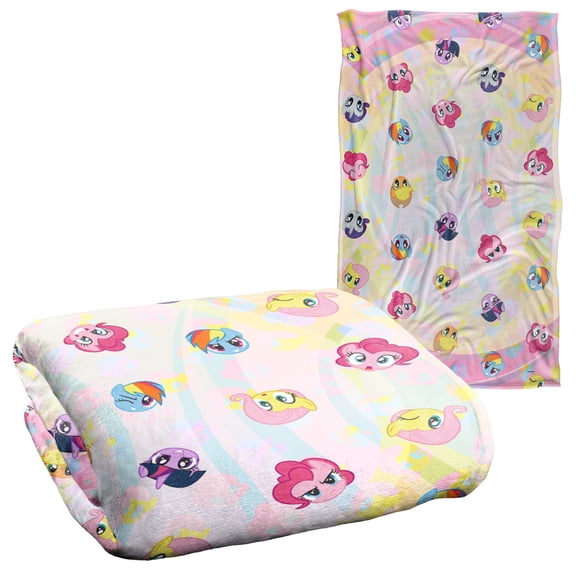 My Little Pony Blanket, Head Emoji Pattern Silky Touch Super Soft Throw Blanket 36' x 58'