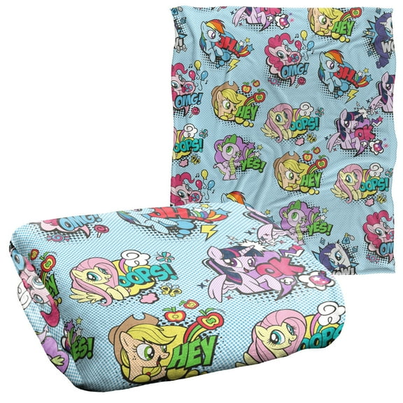 My Little Pony Blanket, MLP Pop Art Pattern Silky Touch Super Soft Throw Blanket 50' x 60'