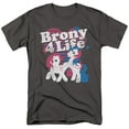 thumbnail image 1 of My Little Pony Brony 4 Life Unisex Adult T Shirt (4X-Large) Charcoal, 1 of 2
