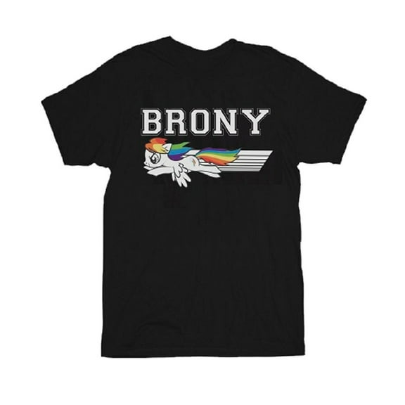 My Little Pony Brony Swoosh Color Adult Black T-Shirt