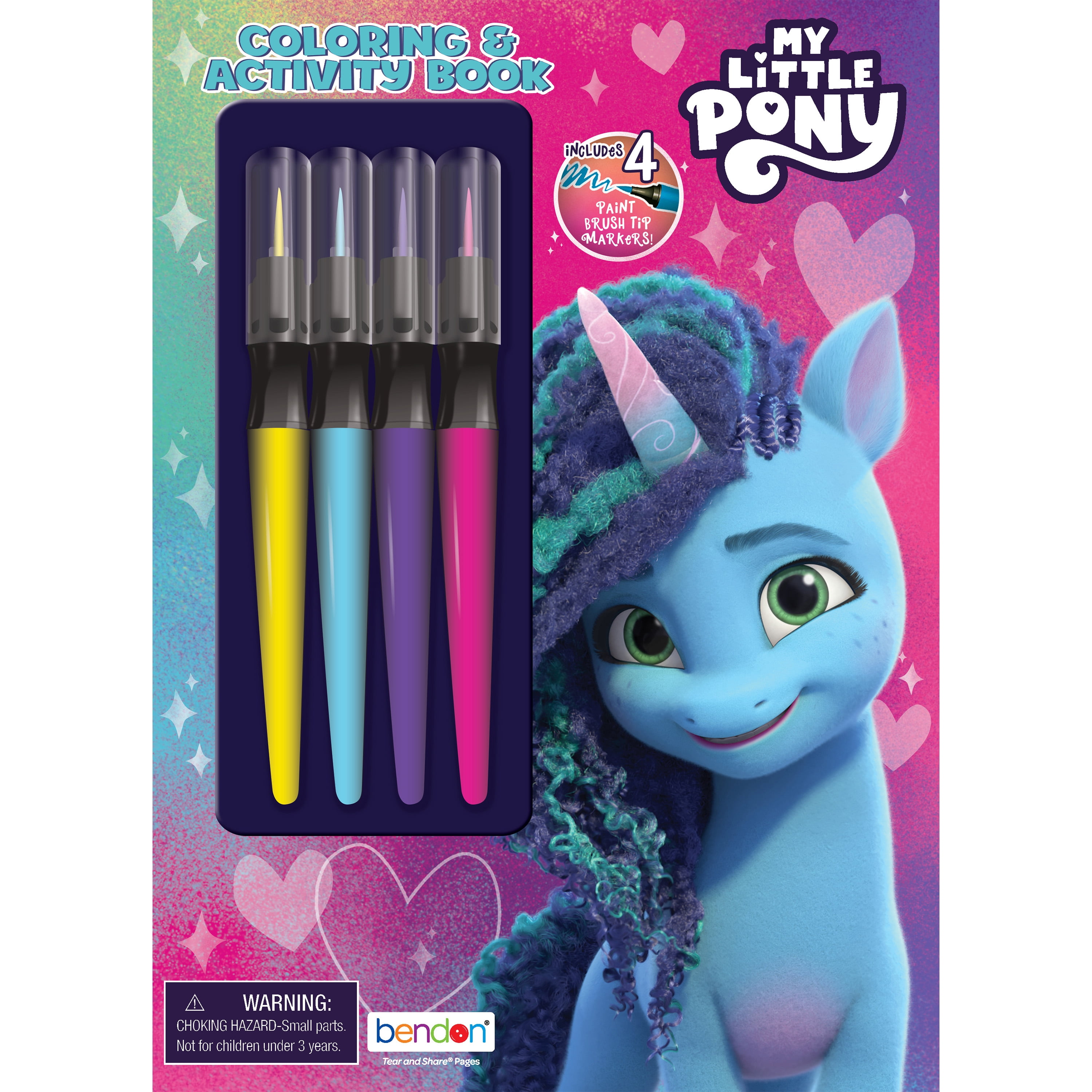 My Little Pony Coloring Book with Paintbrush Tip Markers, 32 Pages, Paperback