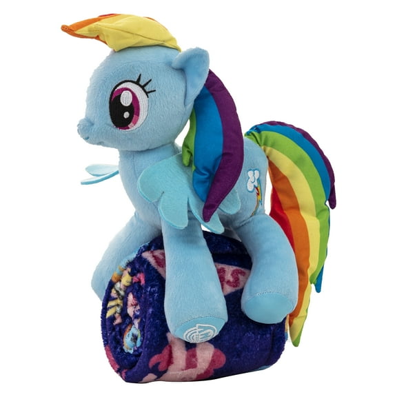 My Little Pony Cute Rainbow Dash Kids Silk Touch Throw Blanket with Plush Hugger