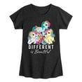 thumbnail image 1 of My Little Pony - Different Is Beautiful - Girls Fitted Short Sleeve Tee, 1 of 4