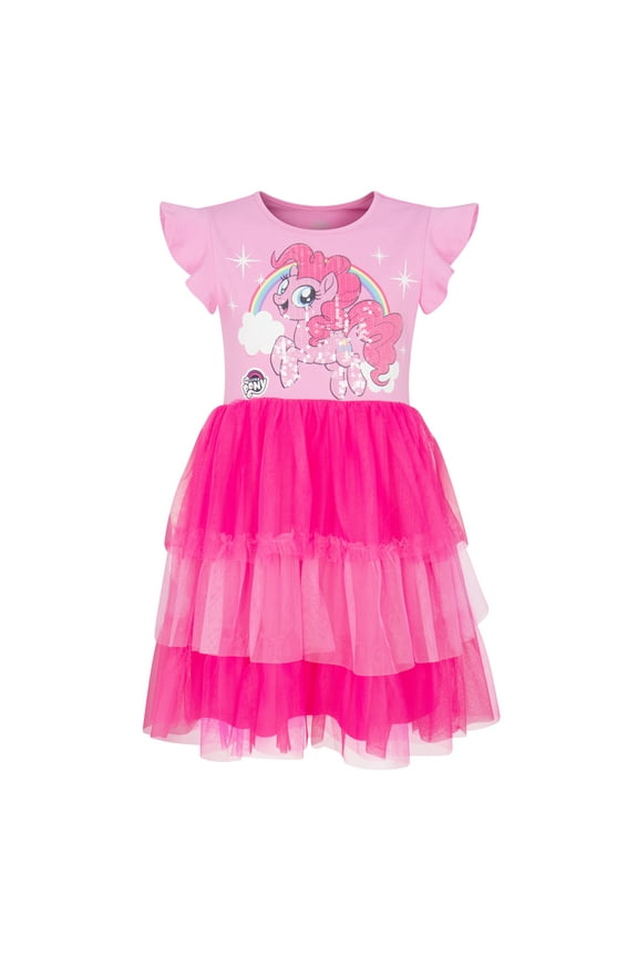 Dress - Pinkie Pie Sequin Party Dress for Little and Big Girls 4-16, Pink, X-Small