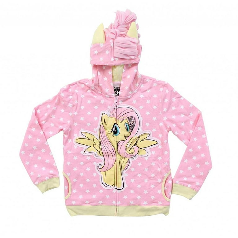 My Little Pony Fluttershy Stars Girls Pink Hoodie Sweatshirt