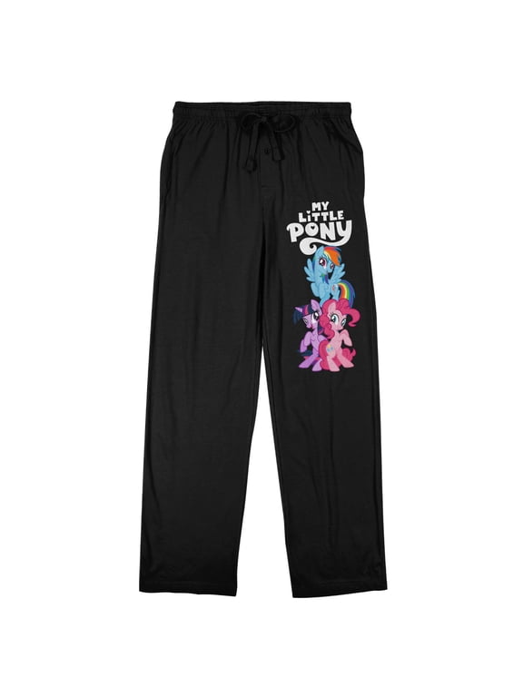 My Little Pony Friendship Is Magic Rainbow Dash & Princess Cadence Men's Black Sleep Pajama Pants-Medium