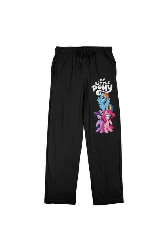 My Little Pony Friendship Is Magic Rainbow Dash & Princess Cadence Men's Black Sleep Pajama Pants-Medium