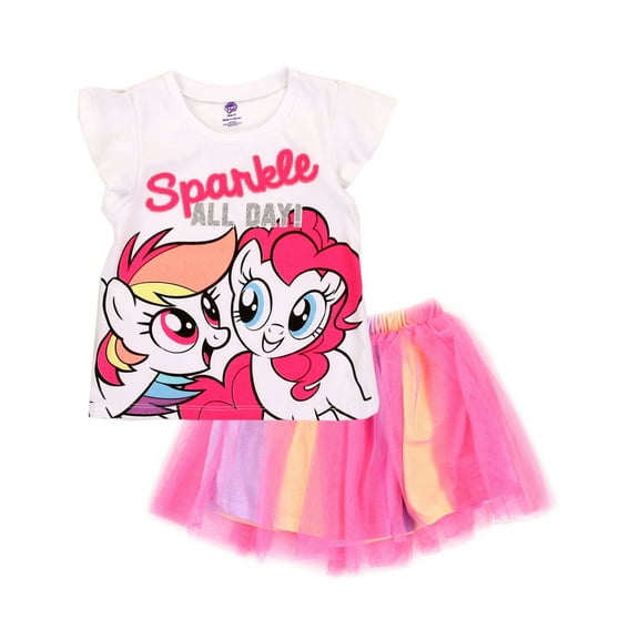 My Little Pony Girls' Flutter Sleeve Top and Tutu Skirt Set (Toddler Girls)