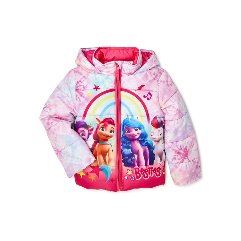 Tilføj til indre elite My Little Pony Girls Hooded Puffer Winter Coat, Sizes 4-7 - Walmart.com